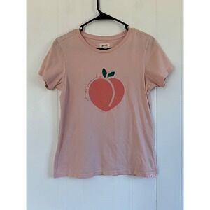 Pact Womens Pink Just Peachy Organic Cotton Graphic T-Shirt Medium M